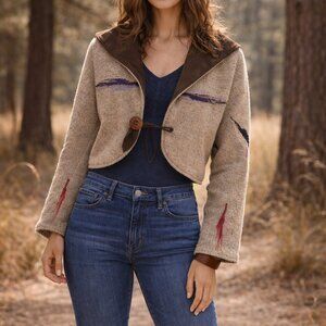 Leathersmith Originals Jacket Womens Cropped Aztec Southwestern Boho Western